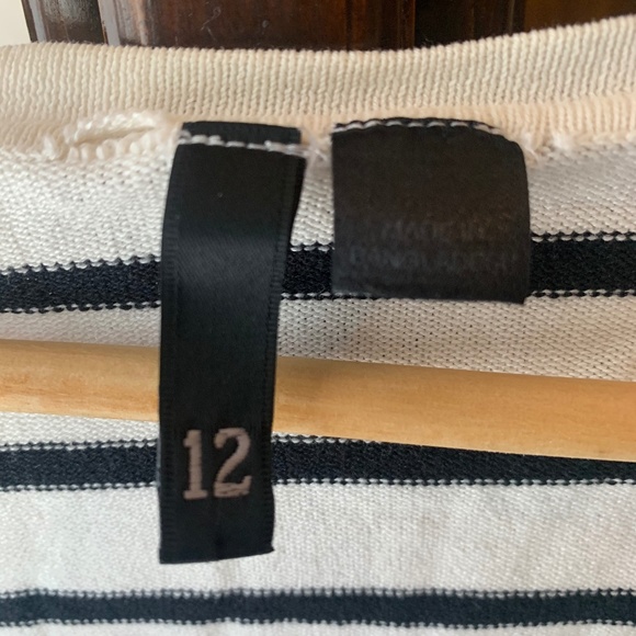 White Button Cardigan with Black Stripes - Picture 8 of 9